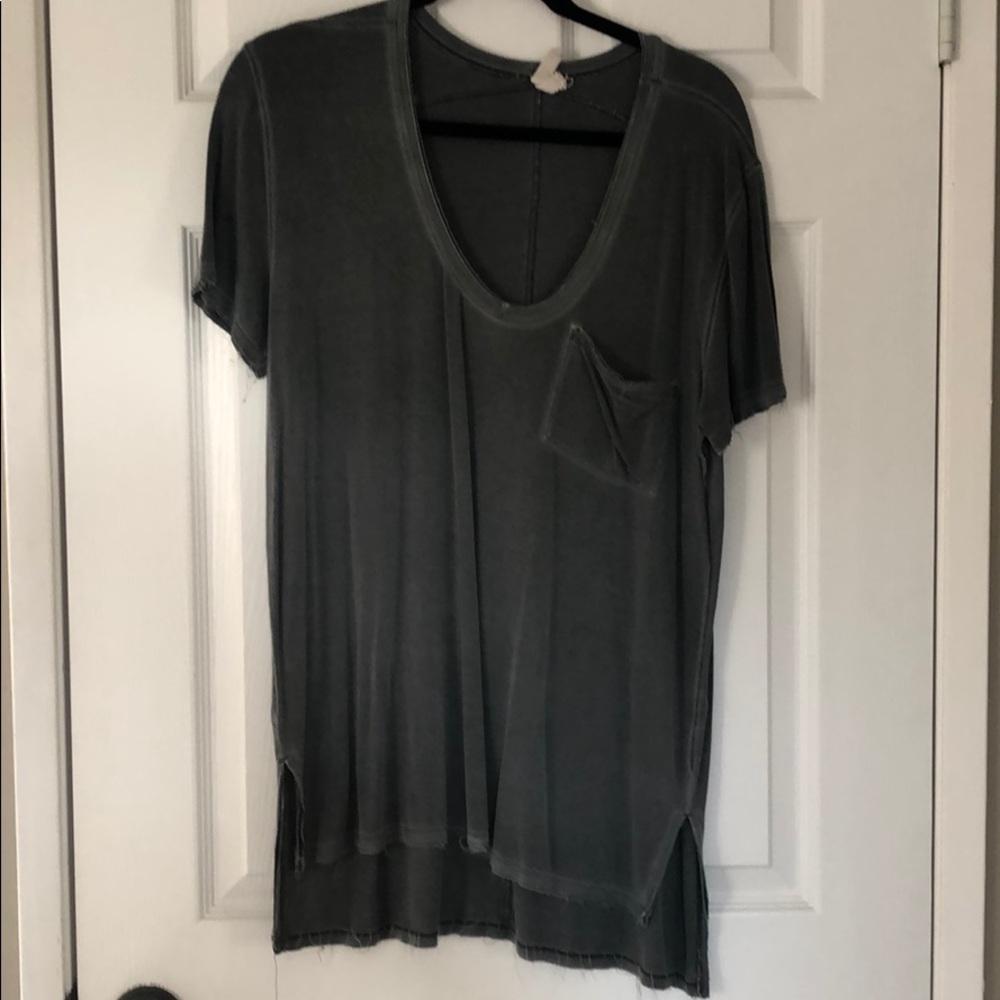 Free People Rising Sun Tee in Dark Gray